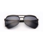 Black Oversized Pilot Rider Polarized Lens Sunglasses